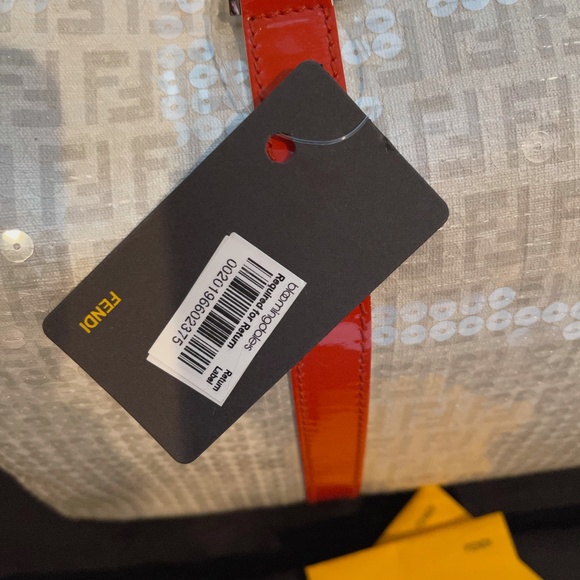 SOLD Fendi Ivory Grey Sequin Multicolour Patent Detail Boston Bag (New) - Picture 5 of 15